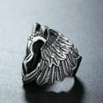 thumbnail image 1 of HOOUN Vintage Mens Silver Stainless Steel Gothic Punk Biker Rings Jewelry lots Sz8-15-8-#33, 1 of 9