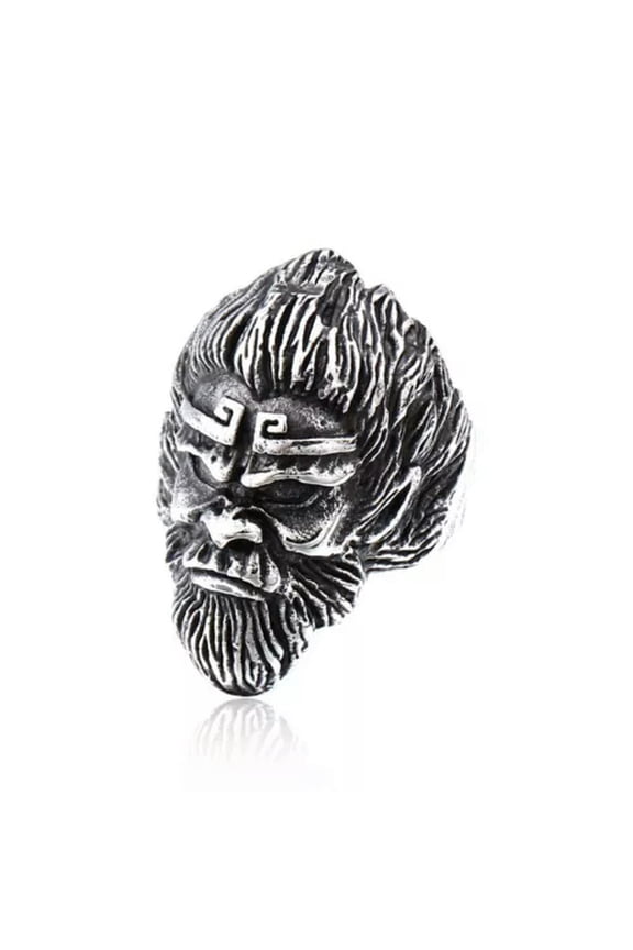 Vintage Monkey King Skull Ring Stainless Steel Men's Gothic Gorilla Biker Ring-9