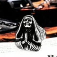 thumbnail image 1 of HOOUN Vintage Praying Cloak Skull Ring Stainless Steel Peace Skeleton Biker Punk Ring-13, 1 of 5