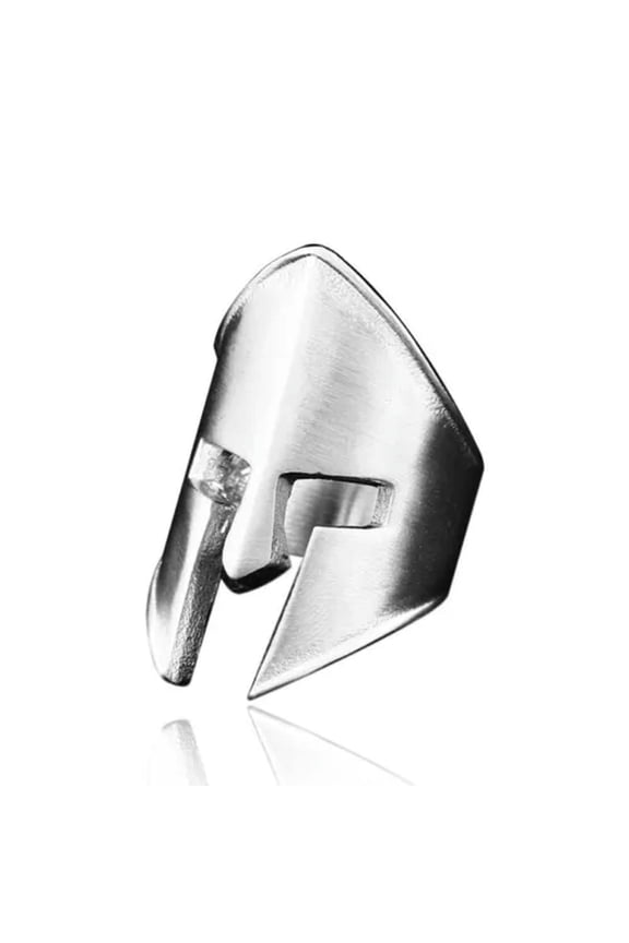Vintage Silver Spartan Helmet Ring Stainless Steel Warrior Mask Men's Biker Ring-11