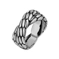 thumbnail image 1 of HOOUN Vintage Snake Skin Pattern Cross X Ring Stainless Steel Retro Biker Wedding Ring-9, 1 of 5