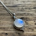 thumbnail image 1 of HOOUN Vintage Style Turquoise Moonstone Necklace Pendant Boho Western Women Jewelry-38#Round Moonstone Necklace, 1 of 2
