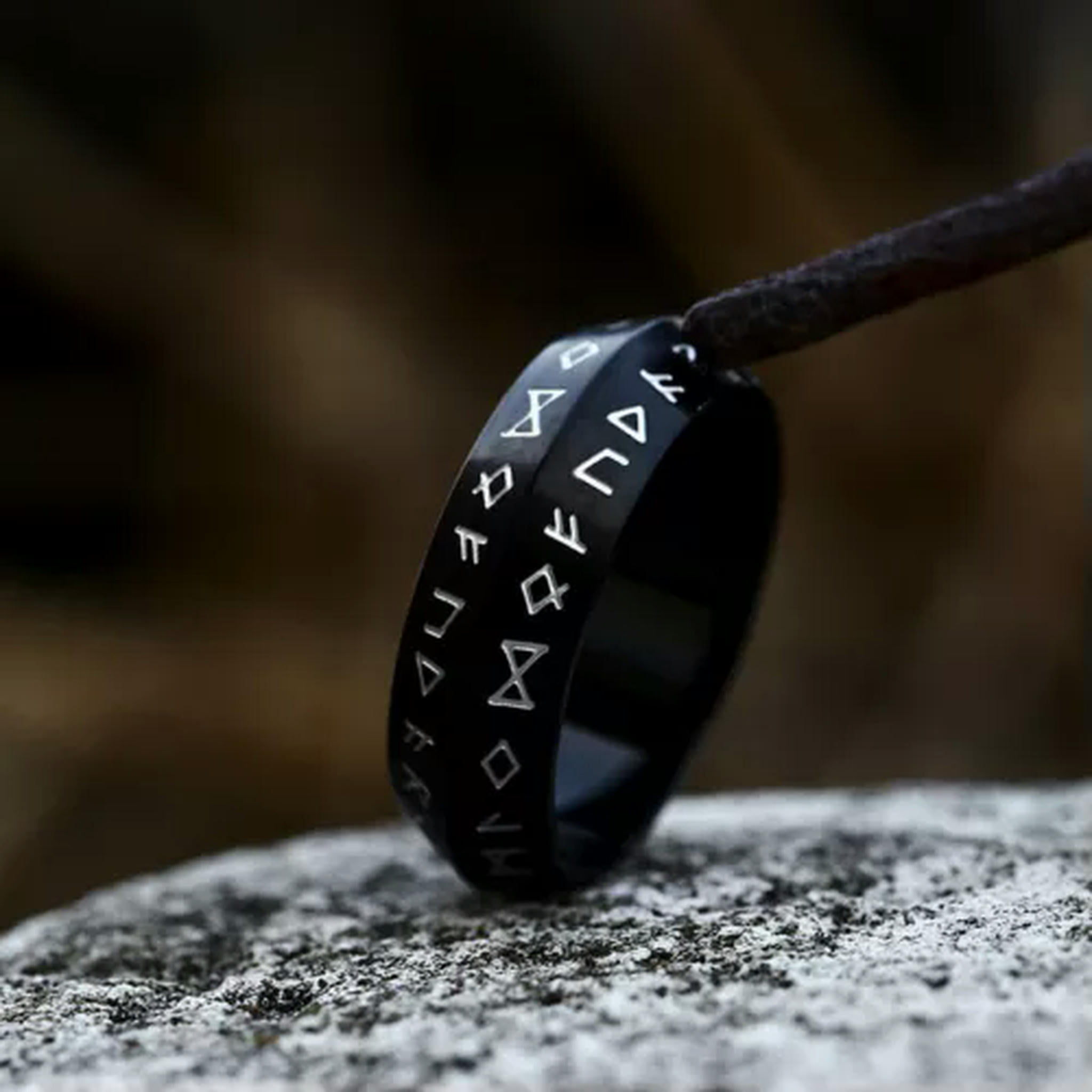 HOOUN Vintage Tribal Viking Totem Ring Stainless Steel Viking Runes ...