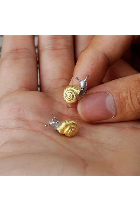 Vintage Two Tone Snail Stylish Simplicity Stud Earrings Unisex Ear Jewelry Gifts