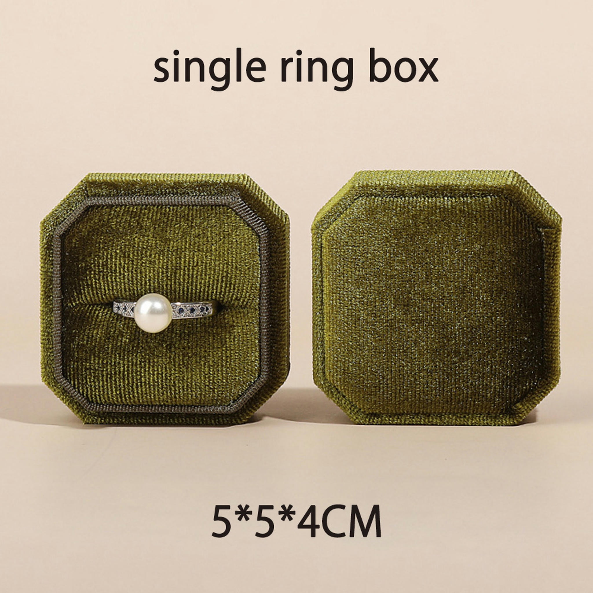 HOOUN Vintage Velvet Single/Double Ring Box Wedding Ceremony Jewelry ...
