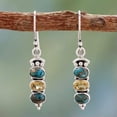 thumbnail image 1 of HOOUN Vintage Zirconia Silver Earrings Ear Hook Women Wedding Dangle Drop Jewelry-Turquoise #6, 1 of 2