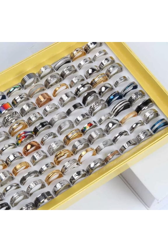 Wholesale 200pcs BULK LOT mixed STAINLESS STEEL RINGS MEN'S Fashion Wedding Gift