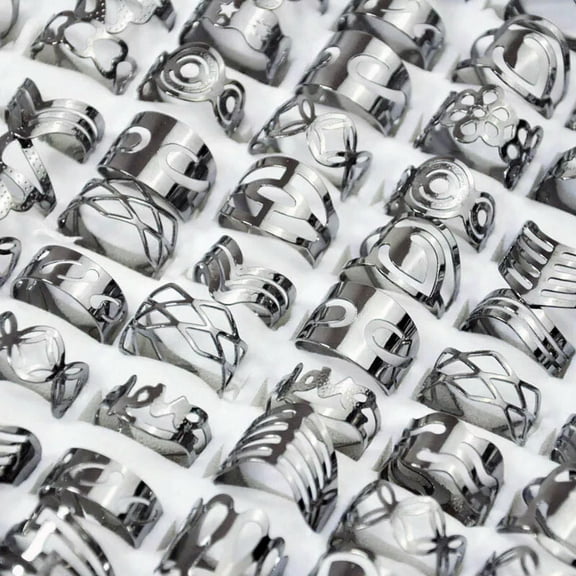 HOOUN Wholesale 20Pcs Vintage Finger Tattoo Rings For women Fashion Jewelry party gift