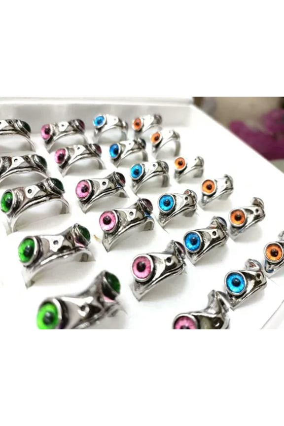 Wholesale 20pcs New Frog Retro Punk Ring Vintage Multi Eyes Party Favor Jewelry