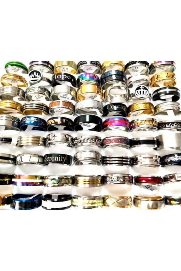 Wholesale 30pcs BIG SIZE 19 20 21 22 23mm mix men Popular Stainless Steel Rings