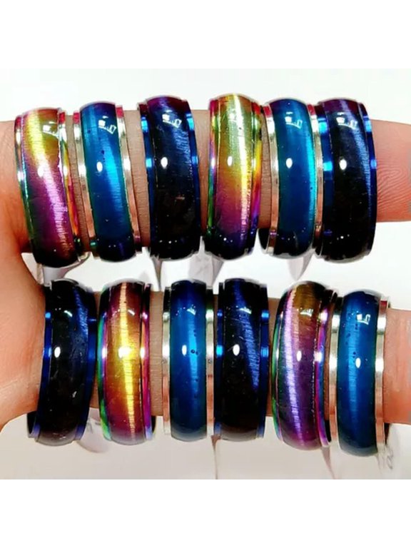 Wholesale 30pcs Top Color mix of Stainless Steel Cat Eye Rings Men Women Ring