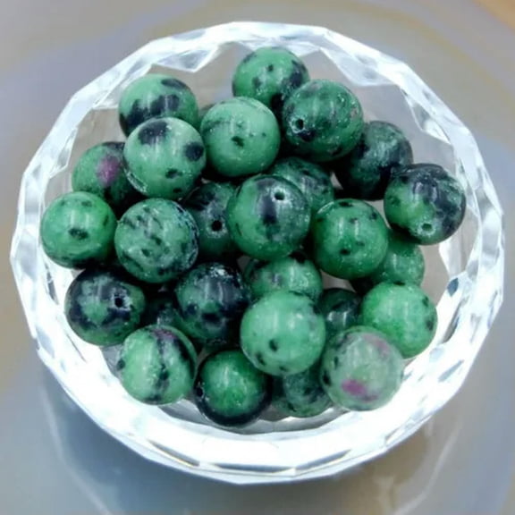 HOOUN Wholesale 500pcs Lot Natural Ruby In Fuchsit Stone Round Spacer Loose Beads 8mm