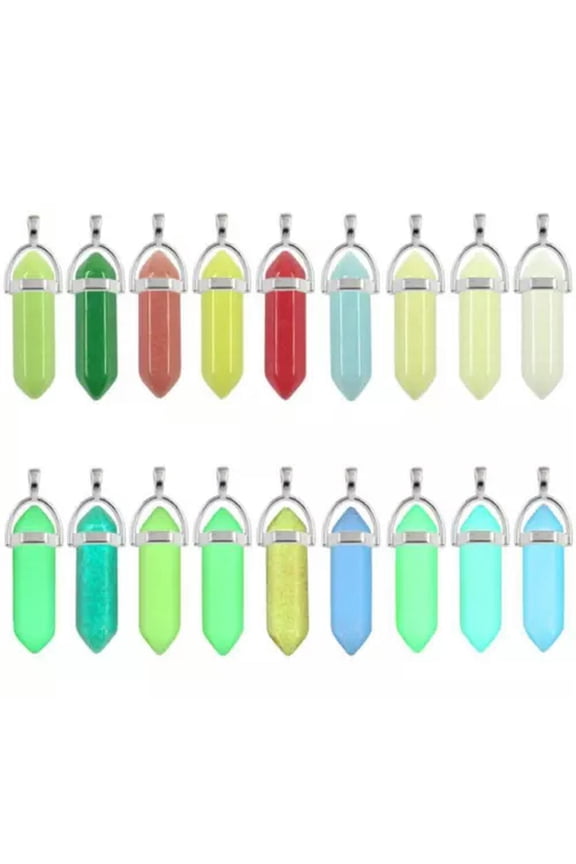 Wholesale 50pcs Glow In The Dark Luminous Stone Pendant Moonstone Hexagonal