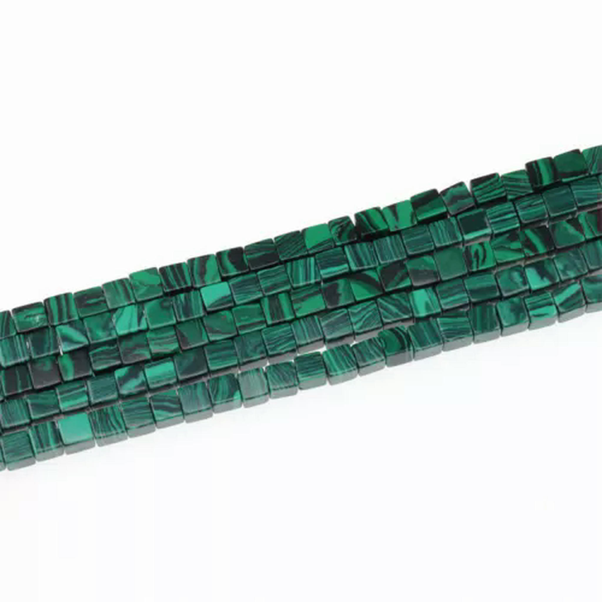 HOOUN Wholesale 850pcs/Lot Mix Natural Gemstone Square Spacer Loose Beads 4mm DIY-Artificial Malachite
