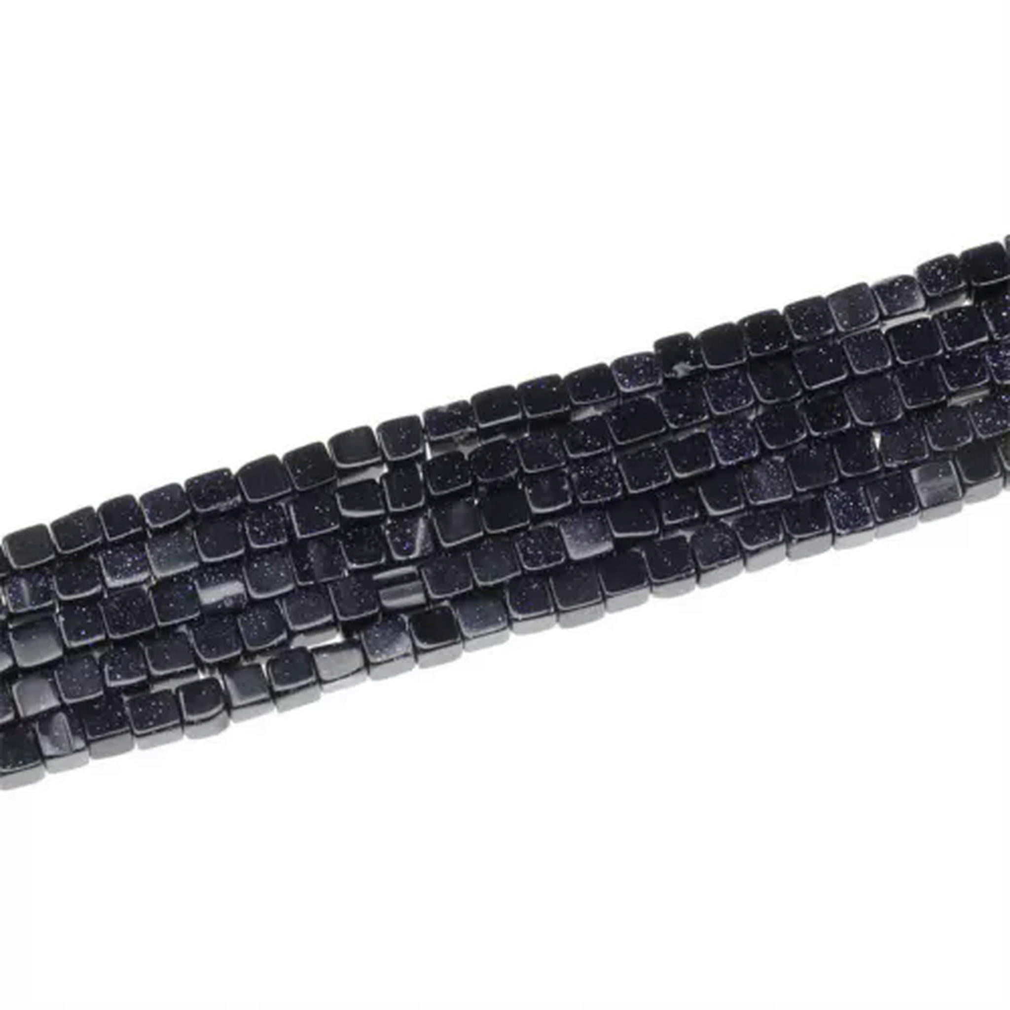 HOOUN Wholesale 850pcs/Lot Mix Natural Gemstone Square Spacer Loose Beads 4mm DIY-Blue sand stone