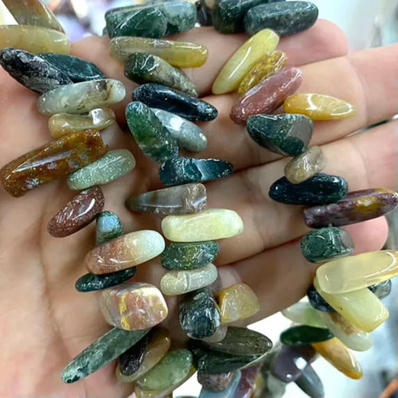 HOOUN Wholesale Irregular Natural Stone Agates Loose Beads for Jewelry Making 15.5''-Indian agate