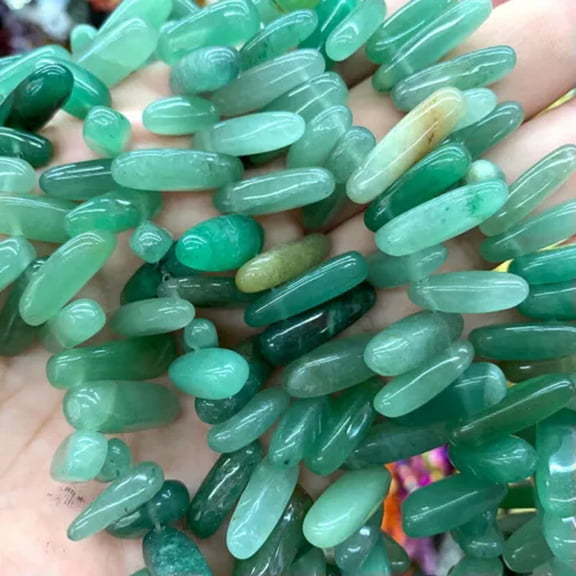 HOOUN Wholesale Irregular Natural Stone Agates Loose Beads for Jewelry Making 15.5''-green Aventurine