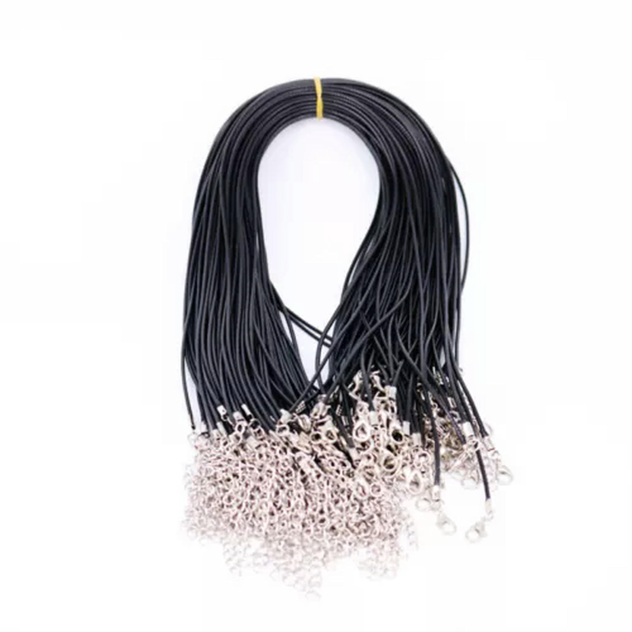 Leather Rope Chain HOOUN Wholesale Lots 20Pcs 2mm Black Leather Cord Rope Lobster Clasp ...