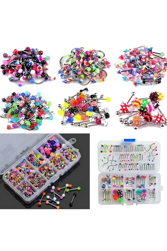 Wholesale Lots Mixed Lip Piercing Body Jewelry Barbell Rings Tongue Ring -lq@