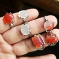 thumbnail image 1 of HOOUN Wholesale Mixed Red Agate Lots 100pcs Charm Natural Stone Silver P Lady's Rings, 1 of 5