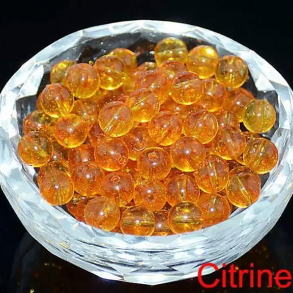 HOOUN Wholesale Natural Stone Gemstone Round Spacer Loose Beads 4MM 6MM 8MM 10MM-8MM-50pcs-11 Citrine