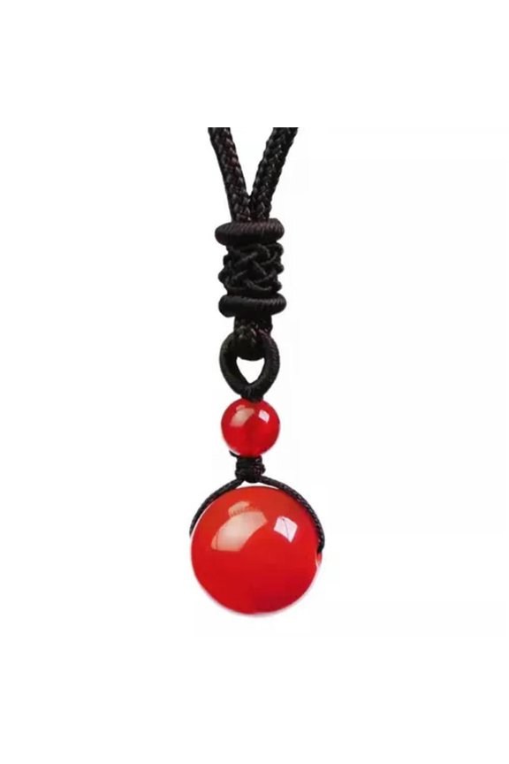 Wholesale Rainbow Obsidian 16mm Bead Pendant Healing Amulet Men Women Necklace-red agate