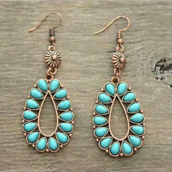 HOOUN Wholesale Vintage Turquoise 925 Silver Dangle Earrings Wedding Party Jewelry Lot-je0589