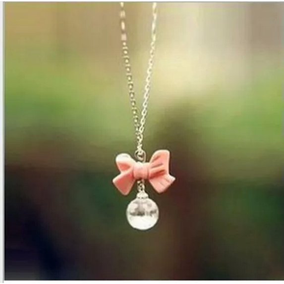HOOUN Wholesale Women Choker Chunky Statemen Bib Pendant Necklace Chain Xmas Jewellery-27 Pink butterfly