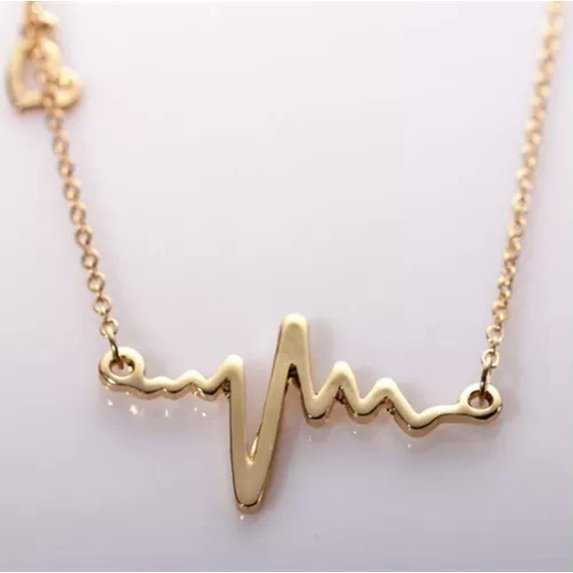 HOOUN Wholesale Women Choker Chunky Statemen Bib Pendant Necklace Chain Xmas Jewellery-30 Heart Beat Gold