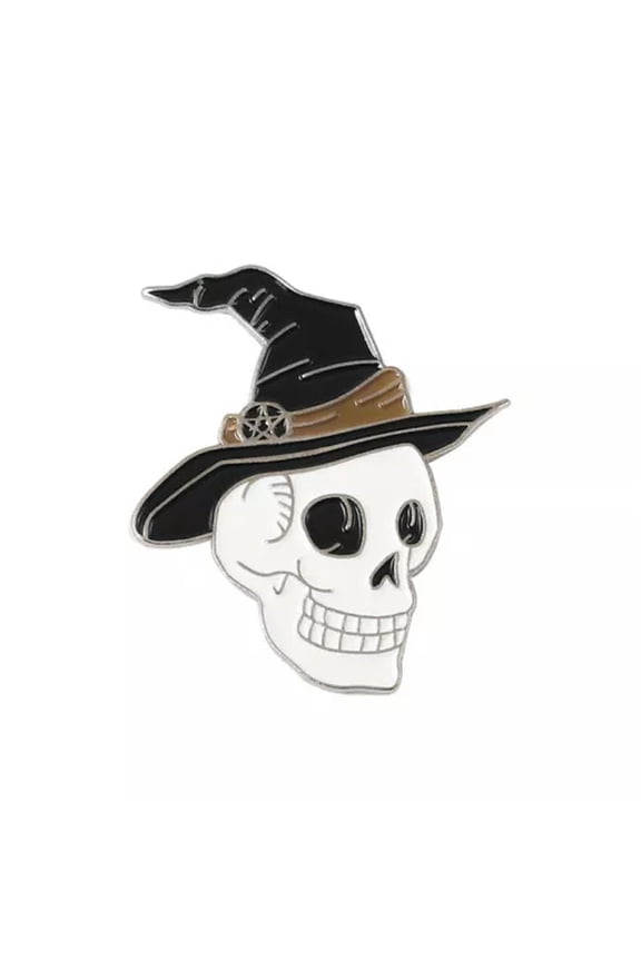 Wizard Skull Hat Shaped Brooch Eye Candle Brooch cat duke brooch Enamel pins +-1