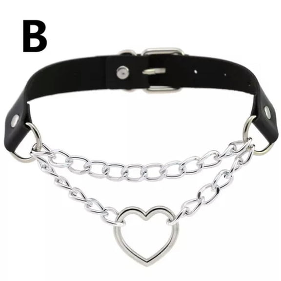 HOOUN Women Adjustable Punk Choker Necklaces Collar Rivet PU Leather Alloy Hip Hop 1PC-B-LTTX