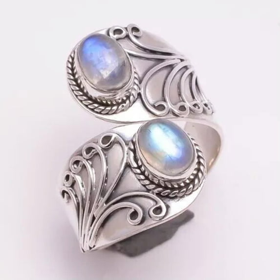 HOOUN Women Fashion Cubic Zirconia Wedding Jewelry 925 Silver Filled Ring Sz 6-10-8-Style 2
