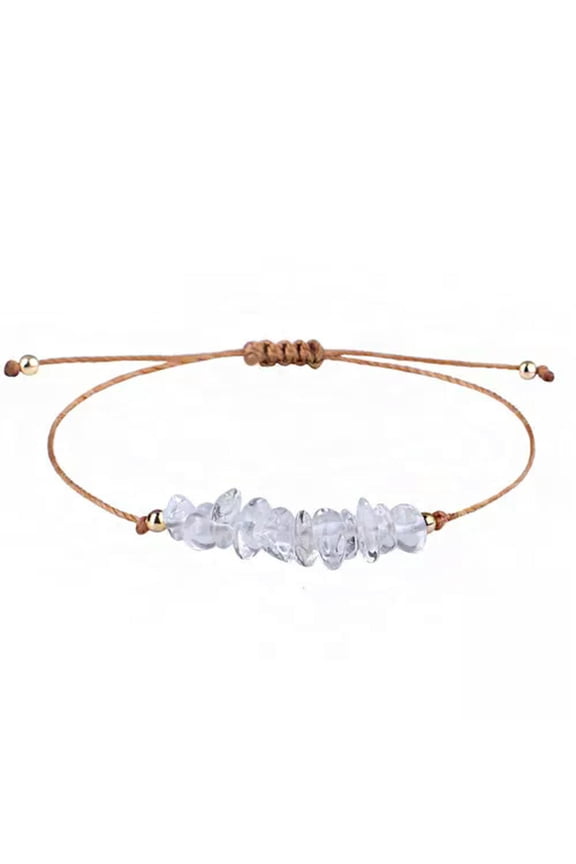 Women Fashion Natural Gem Stone Bracelet Irregular Chip Gemstone Beads Bracelet -8