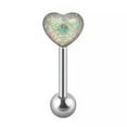 thumbnail image 1 of HOOUN Women LIP Rings Heart Tongue Ring Tongue Barbell Piercing Tongue Body Piercing-White, 1 of 9