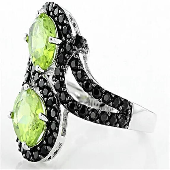 HOOUN Women Wedding Jewelry Fashion Round Cut Cubic Zircon Silver Plated Ring Sz 6-10-10-#17