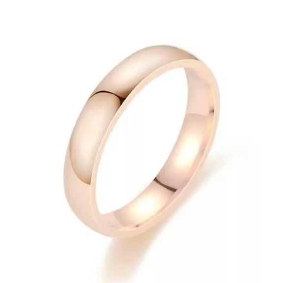 HOOUN Womens Stainless Steel Plain Wedding Band Ring Fashion Jewelry Size 5/6/7/8/9-7-Rose Gold-2mm