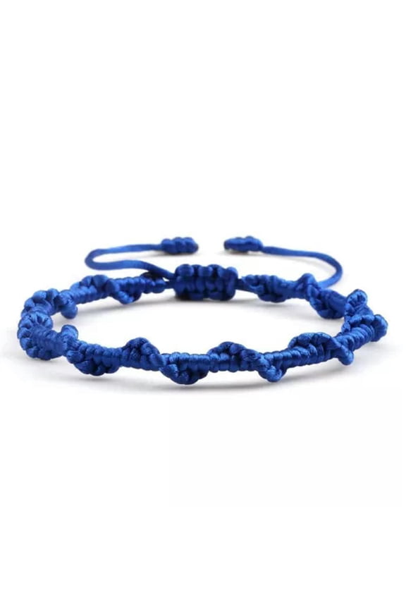 Woven Rope Bracelet - Braided Adjustable Knot Bracelets Men Lucky Bangles Trendy-Blue