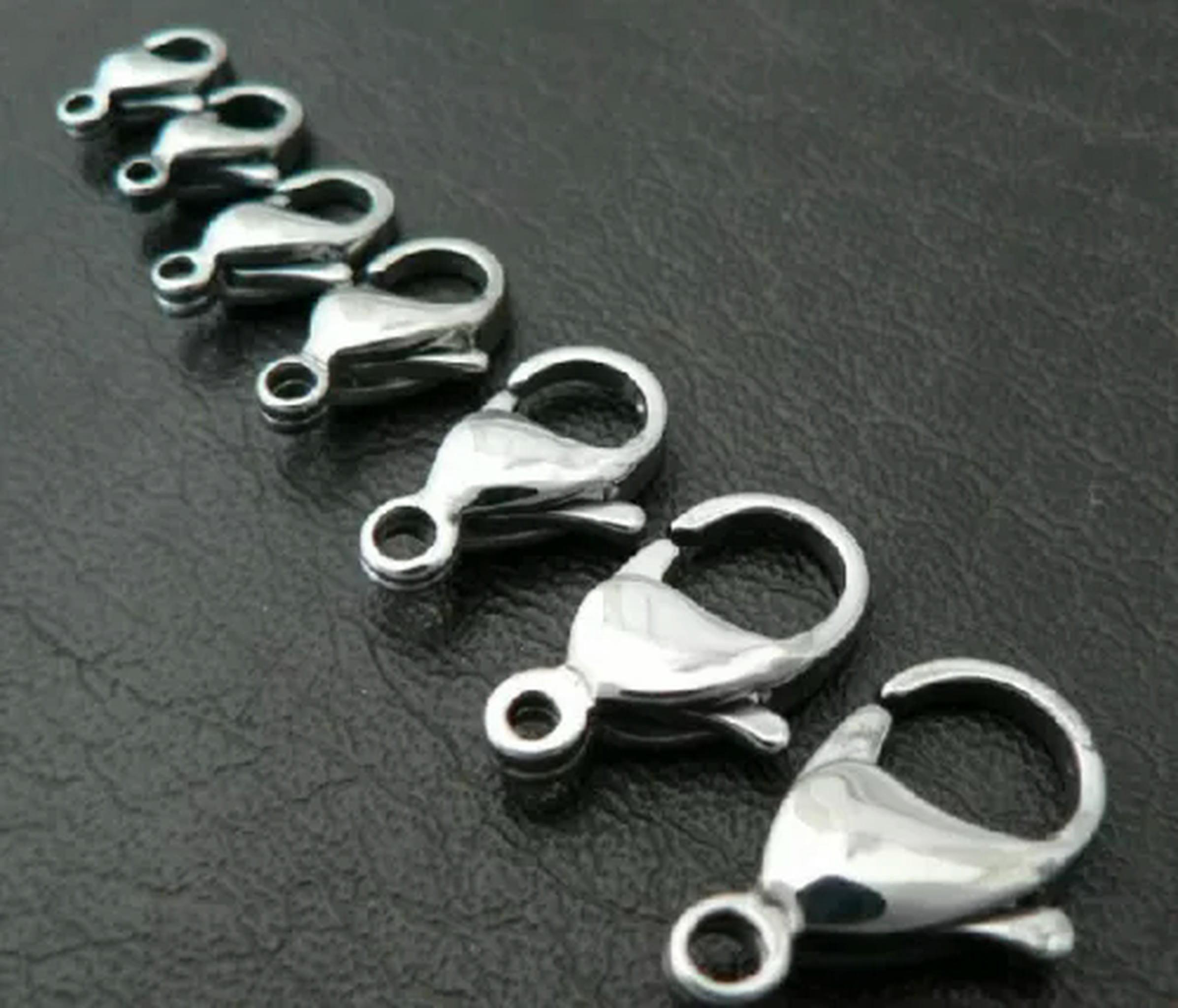 HOOUN wholesale 100pcs/ 500pcs Stainless steel lobster clasps & Hooks jewelry finding-9mm-100pcs