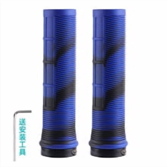 HOOWIFFY 1 Pair Anti-Slip Mountain Bike Handlebar Grips For Cyclists Rubber Dark Blue Black
