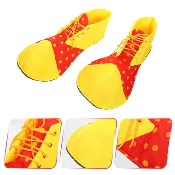HOOWIFFY 1 Pair Large Clown Shoes Yellow EVA Wide Toe Cosplay Event for Adults