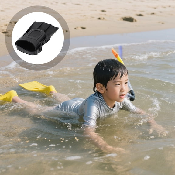 HOOWIFFY 1Pair Versatile Swim Flippers for Diving and Snorkeling Black