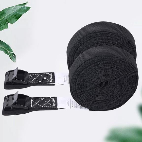 HOOWIFFY Heavy Duty Roof Rack Tie Down Straps with Cloth, Black, 1 Pair for Secure Cargo and Luggage Transport