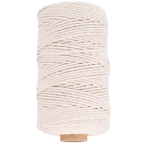 HOOWIFFY Beige Cotton Twine Rope 1 Roll for Crafting, Binding, Gardening, Home Projects, , and Multipurpose Use
