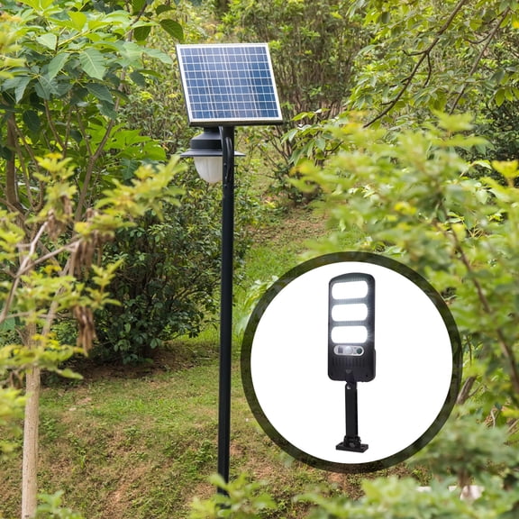 HOOWIFFY 1 Set Black Solar Street Wall Light LED Solar Powered Motion Sensor for Outdoor Garden Decoration