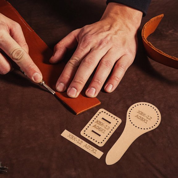 HOOWIFFY 1 Set Coin Bag Pattern Stencils for DIY Crafts Light Brown Use