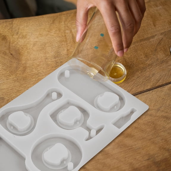 HOOWIFFY Multi-Function White Silicone Mold Set for Crafting, Projects, Resin Art, Soap Making and More