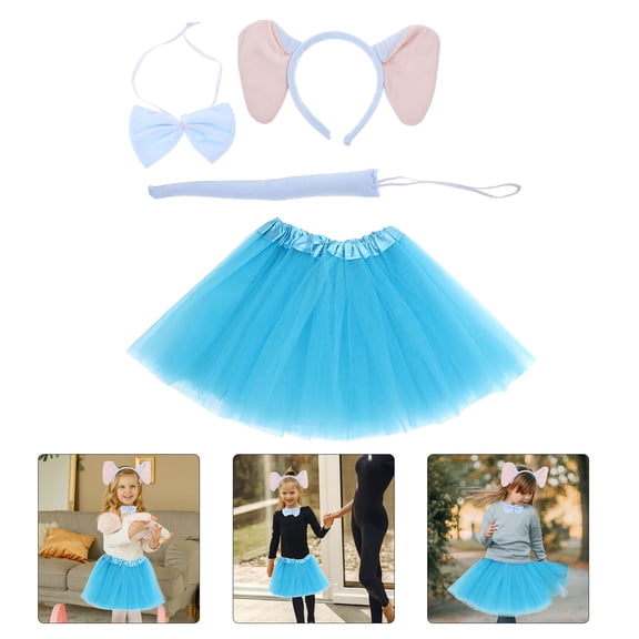 HOOWIFFY Cute Elephant Headband Blue Fabric Adult Costume Accessory 1Set