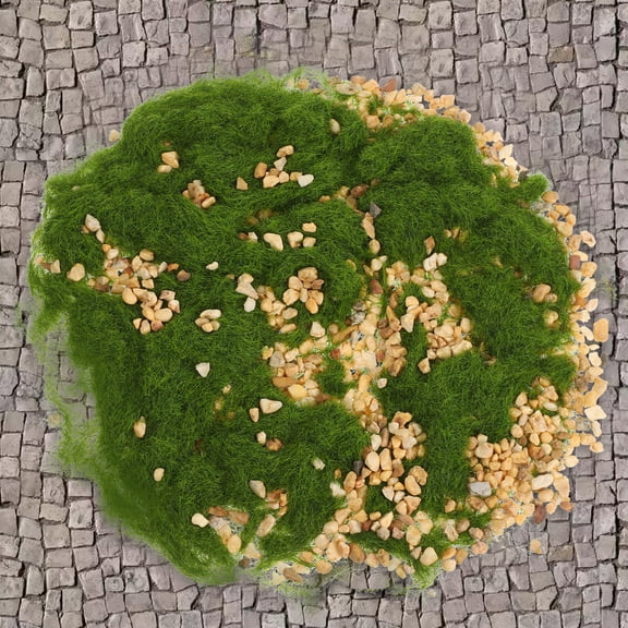 HOOWIFFY Artificial Grass Craft Kit with Colored Powder and Decorative Stones for Model Making, Projects, and Home Decorations