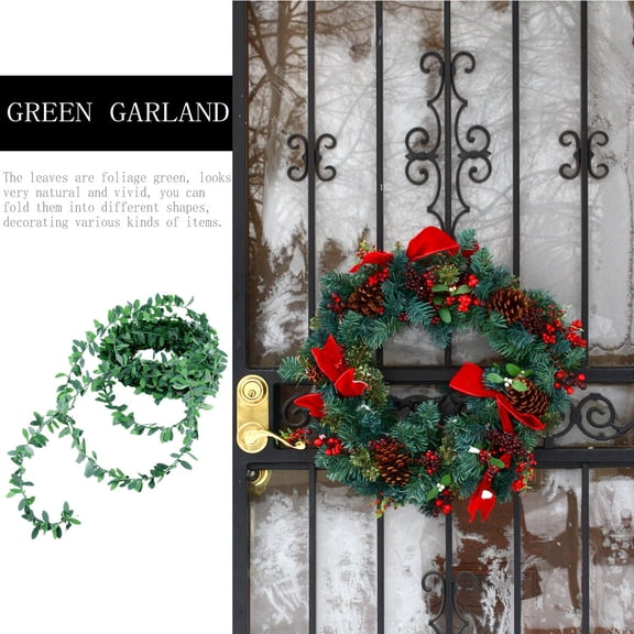 HOOWIFFY Leaves On Wire Vine Artificial Garland Pvc 1 Set