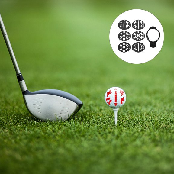 HOOWIFFY 1 Set Professional Golf Black ABS Material Alphabet Markers for Ball Marking and Alignment Check